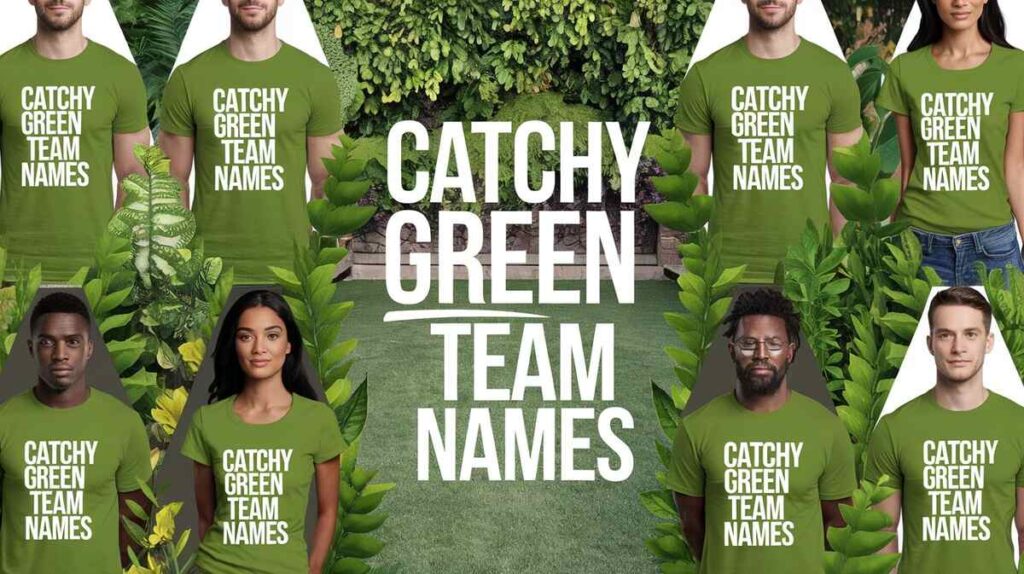 A vibrant graphic showcasing creative and catchy green team name for sports and competitions.