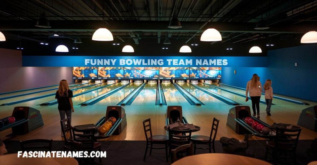 Kids having fun at a bowling alley, showcasing their cool and trendy team spirit while playing together.