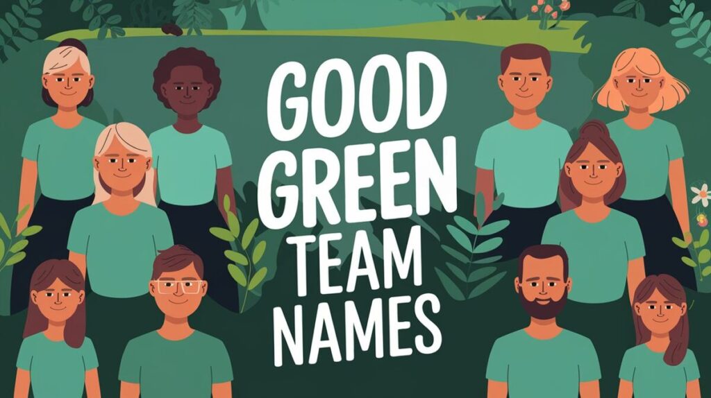 A creative list of catchy and fun green team names for sports or group activities.