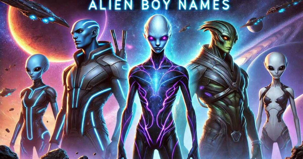 A young alien boy excitedly shares his favorite names for alien boys, showcasing his unique style and creativity.