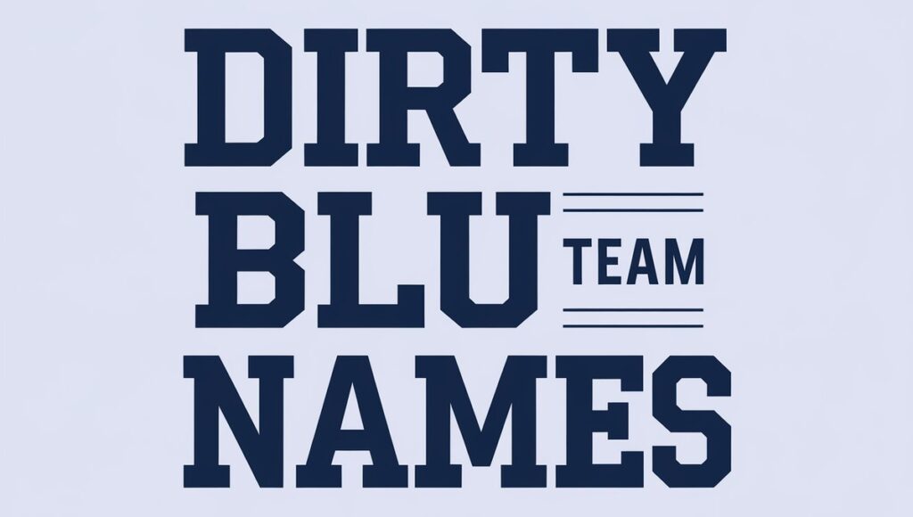 An artistic representation of various blue team names, showcasing a gritty style that reflects teamwork and resilience.