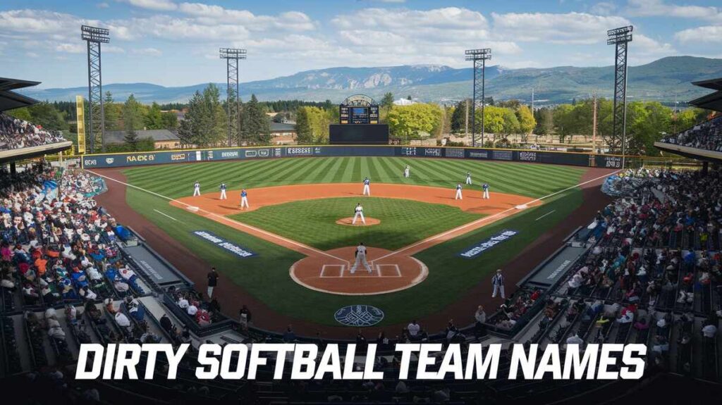 An assortment of playful and suggestive names for a softball team, emphasizing camaraderie and fun in sports.