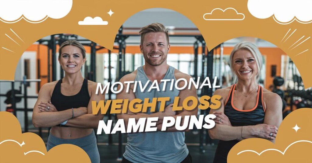 An engaging visual featuring clever puns related to weight loss, aimed at encouraging a positive mindset towards fitness.