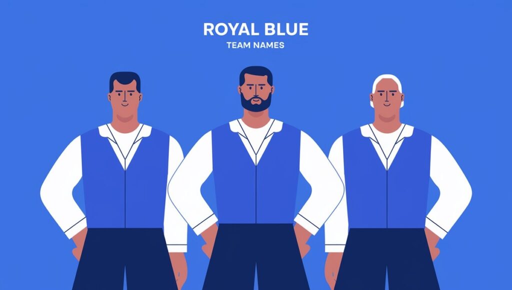 A group of men in royal blue attire stands confidently against a matching blue background, representing unity and strength.