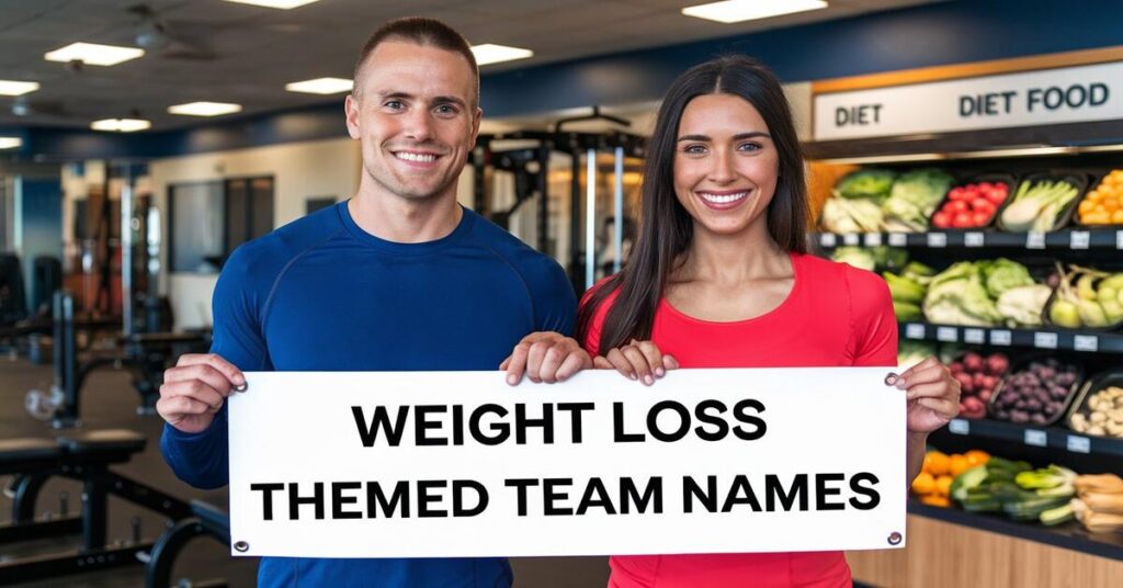 Various team names designed to inspire and promote weight loss journeys and healthy living.