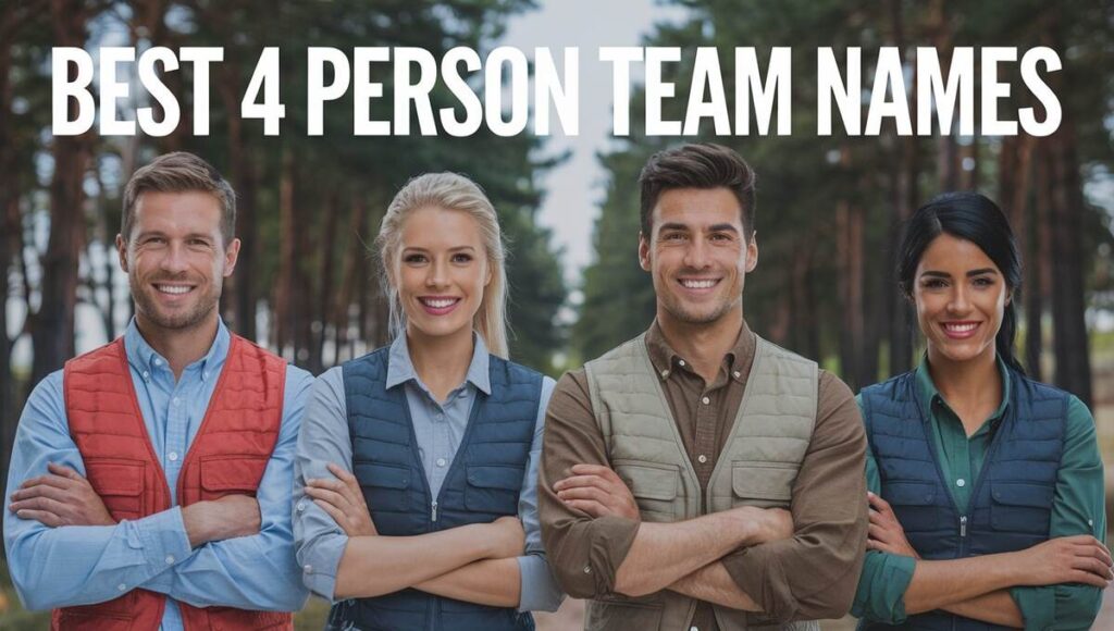 A creative list of engaging team names suitable for groups of four individuals.