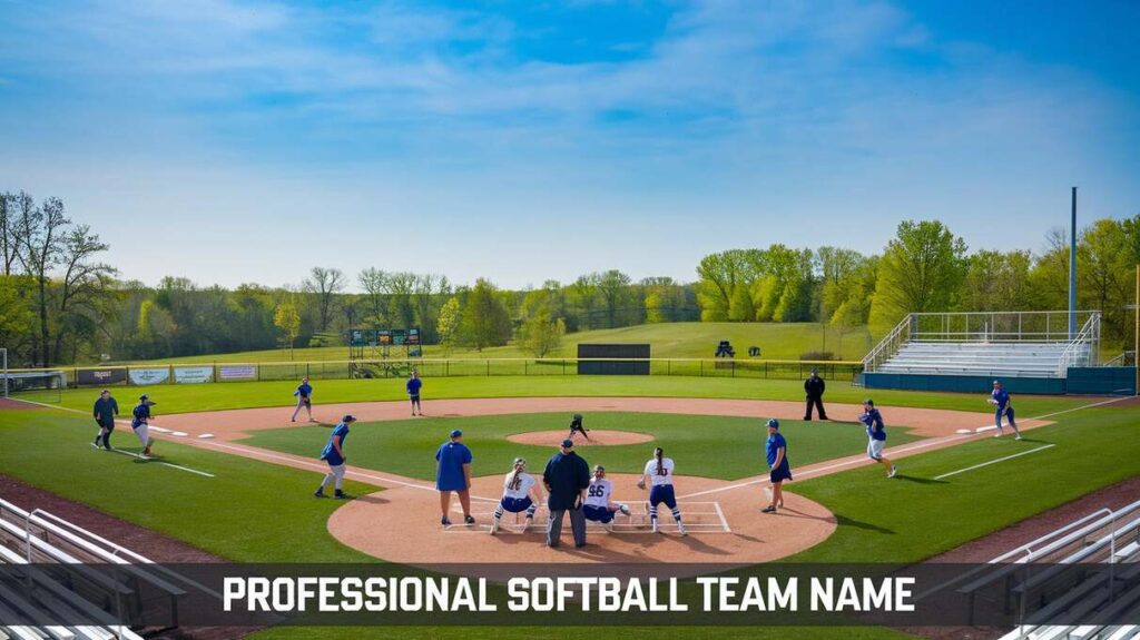 Professional softball team name template, designed for easy customization and branding with team colors and logos.