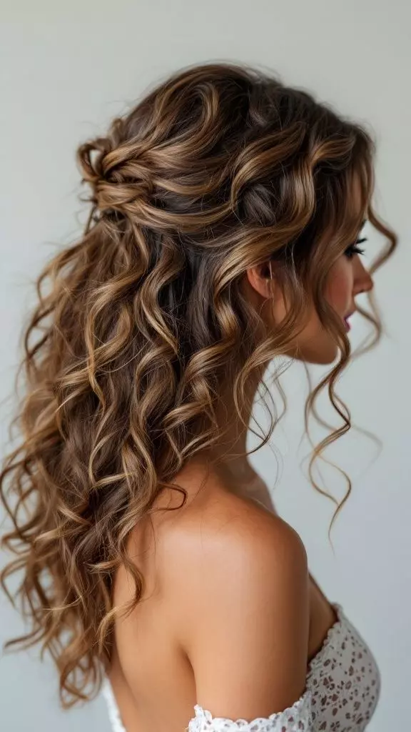 Curly Half Up Half Down