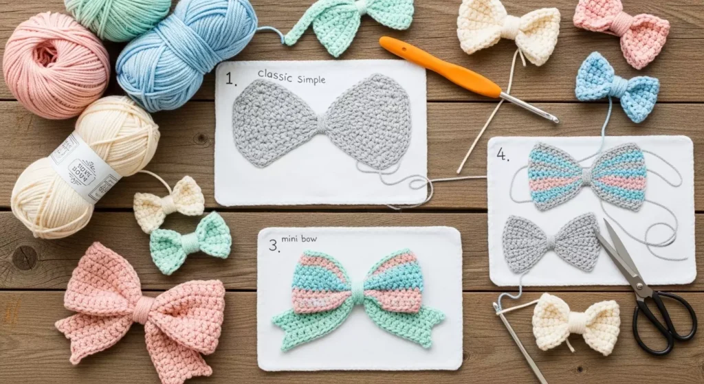Beautiful Crochet Bow Patterns Easy DIY Tutorial for Beginners
