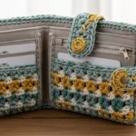 Handmade Crochet Wallet Stylish Compact Yarn Wallet Elegant Durable Daily Use Accessories